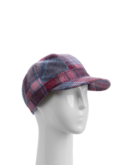 Harris Tweed Cadet Cap - Pink Blue Check (HH)