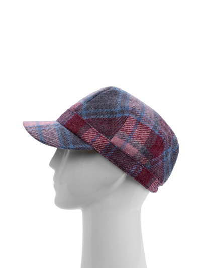 Harris Tweed Cadet Cap - Pink Blue Check (HH)