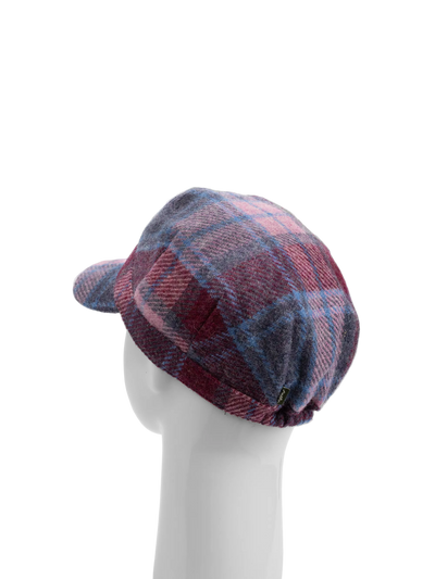 Harris Tweed Cadet Cap - Pink Blue Check (HH)
