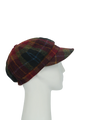 Harris Tweed Baker Boy Hat - Green/Rust Check (HH)