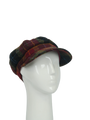 Harris Tweed Baker Boy Hat - Green/Rust Check (HH)