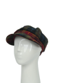 Harris Tweed Baker Boy Hat - Green/Rust Check (HH)