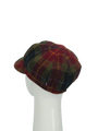 Harris Tweed Baker Boy Hat - Green/Rust Check (HH)