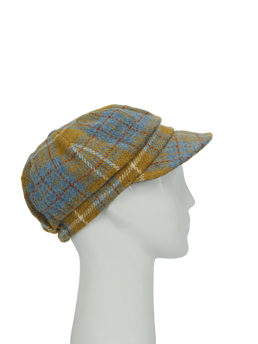 Harris Tweed Baker Boy Hat - Mustard Check (HH)