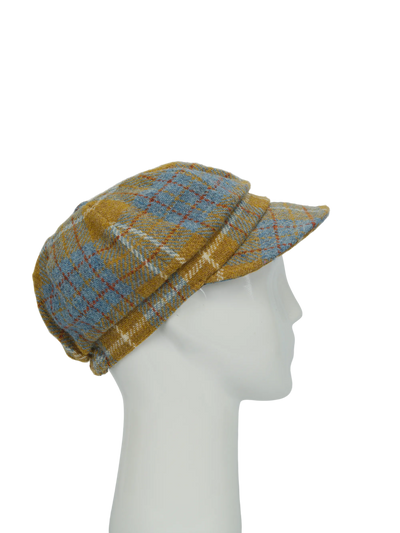 Harris Tweed Baker Boy Hat - Mustard Check (HH)