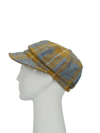 Harris Tweed Baker Boy Hat - Mustard Check (HH)