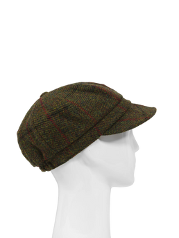 Harris Tweed Bakerboy Cap - Green Check HH