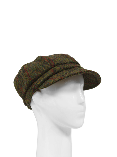 Harris Tweed Bakerboy Cap - Green Check HH