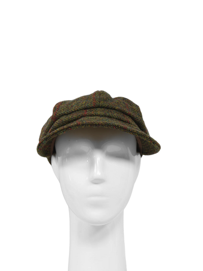 Harris Tweed Bakerboy Cap - Green Check HH