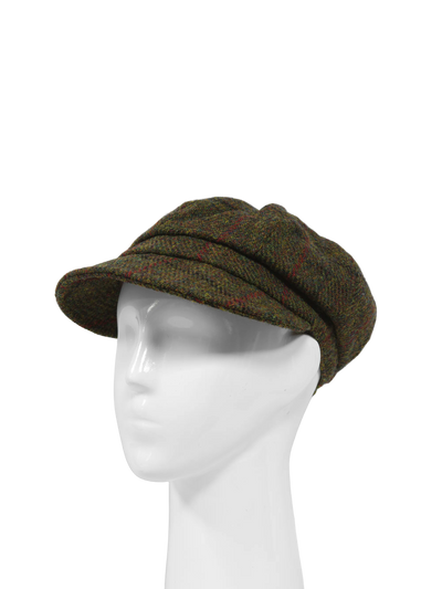 Harris Tweed Bakerboy Cap - Green Check HH