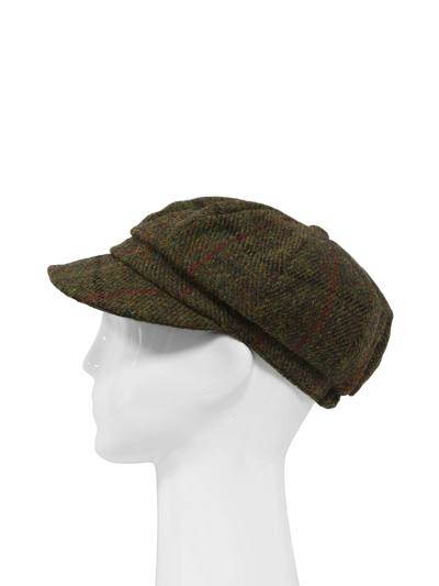 Harris Tweed Bakerboy Cap - Green Check HH