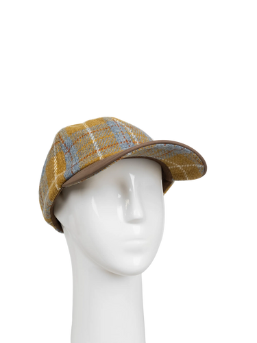 Harris Tweed Baseball Cap - Lichen (Tan Brim) (HH)