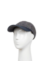 Harris Tweed Baseball Cap - Thistle (Navy Brim) (HH)