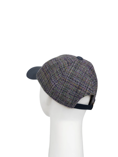 Harris Tweed Baseball Cap - Thistle (Navy Brim) (HH)