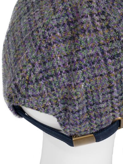 Harris Tweed Baseball Cap - Thistle (Navy Brim) (HH)