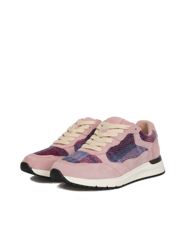 Harris Tweed Rosie Trainers - Pink/Blue Tartan