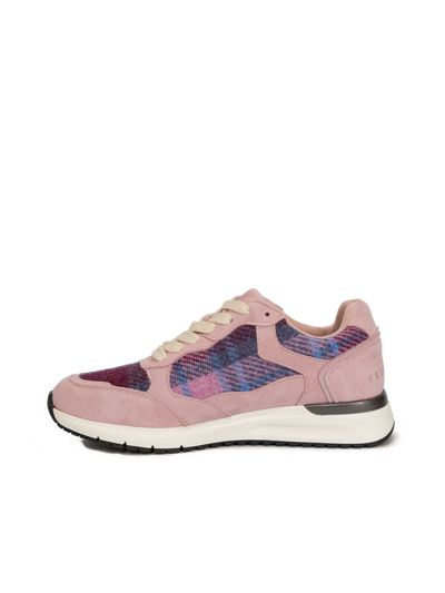 Harris Tweed Rosie Trainers - Pink/Blue Tartan