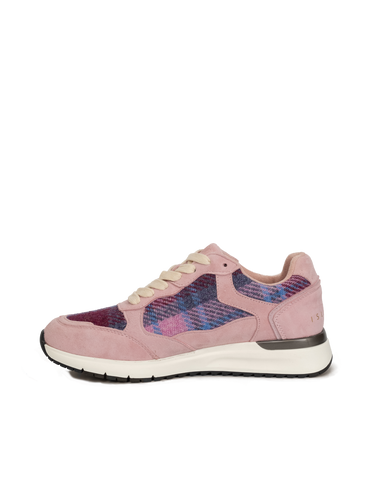 Harris Tweed Rosie Trainers - Pink/Blue Tartan