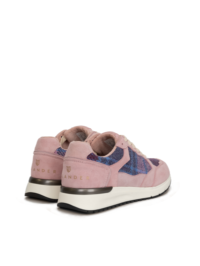 Harris Tweed Rosie Trainers - Pink/Blue Tartan