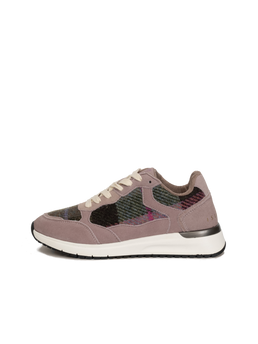 Harris Tweed Rosie Trainers - Pink/Green Tartan