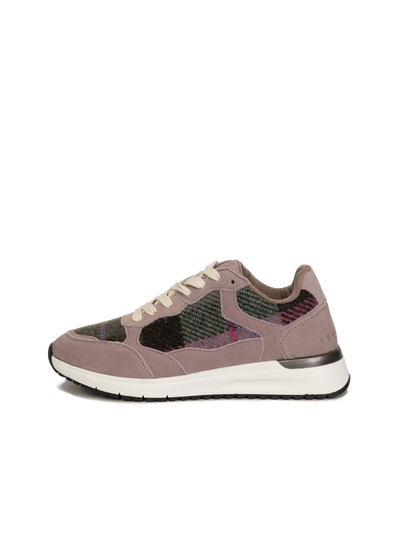 Harris Tweed Rosie Trainers - Pink/Green Tartan