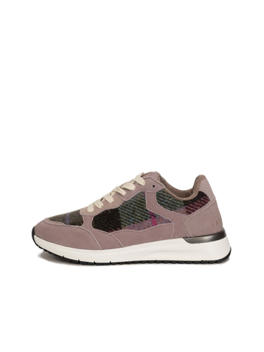 Harris Tweed Rosie Trainers - Pink/Green Tartan