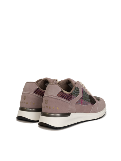 Harris Tweed Rosie Trainers - Pink/Green Tartan