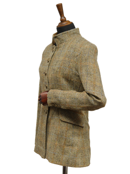 Harris Tweed Sandra Coat Bracken Herringbone