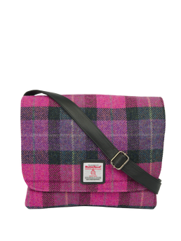 Harris Tweed Scalpay Bag - A0257 (Black Leather)