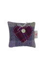 Harris Tweed Scented Drawer Sachet HB156/Purple Check (Heart)