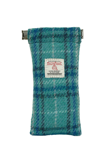 Harris Tweed Snap Spec Case - Blue With Cream Overcheck (GA)