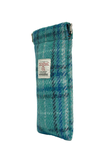 Harris Tweed Snap Spec Case - Blue With Cream Overcheck (GA)