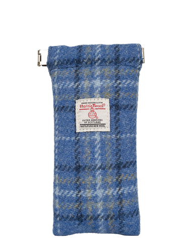 Harris Tweed Snap Spec Case - Blue With Overcheck (GA)