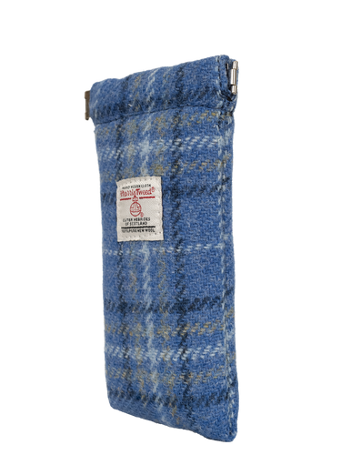 Harris Tweed Snap Spec Case - Blue With Overcheck (GA)