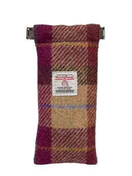 Harris Tweed Snap Spec Case - Burgundy Sand Tartan (GA)