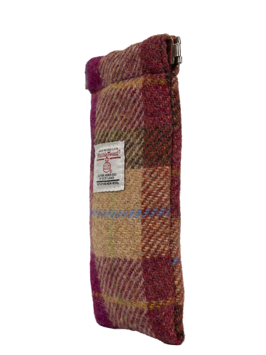 Harris Tweed Snap Spec Case - Burgundy Sand Tartan (GA)