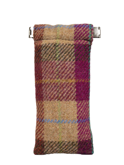 Harris Tweed Snap Spec Case - Burgundy Sand Tartan (GA)