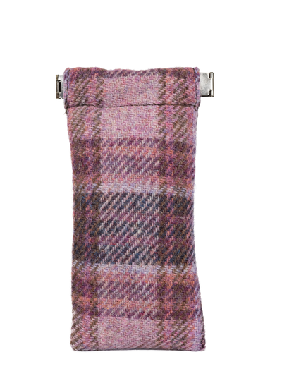 Harris Tweed Snap Spec Case - Pink Burgundy Check (GA)