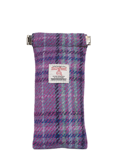 Harris Tweed Snap Spec Case - Purple Mint Check (GA)