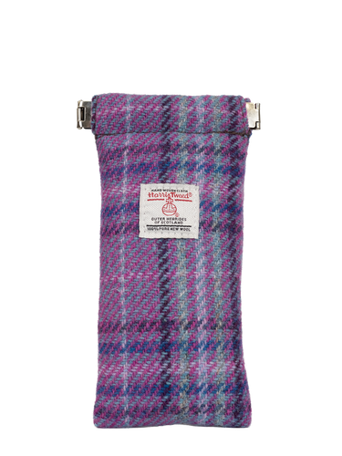 Harris Tweed Snap Spec Case - Purple Mint Check (GA)