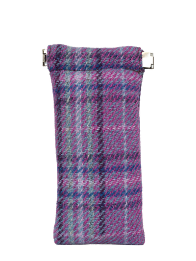 Harris Tweed Snap Spec Case - Purple Mint Check (GA)