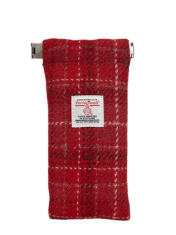 Harris Tweed Snap Spec Case - Red wOverstitch (GA)