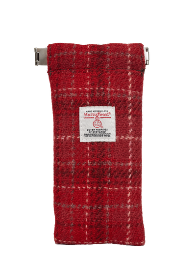 Harris Tweed Snap Spec Case - Red wOverstitch (GA)