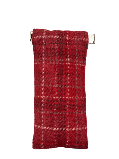 Harris Tweed Snap Spec Case - Red wOverstitch (GA)