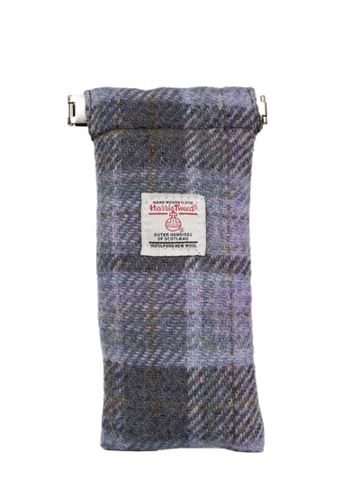Harris Tweed Snap Spec Case - Soft Purple Tartan (GA)