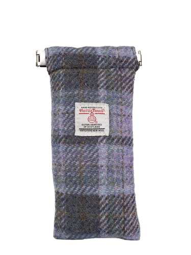 Harris Tweed Snap Spec Case - Soft Purple Tartan (GA)