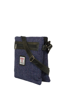 Harris Tweed St Clements Bag - HB105 (Black Leather)