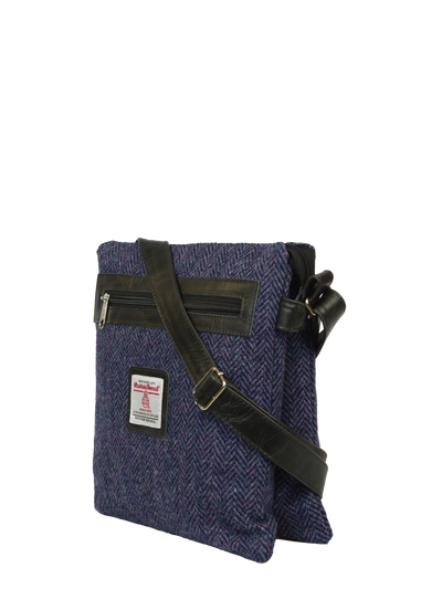 Harris Tweed St Clements Bag - HB105 (Black Leather)
