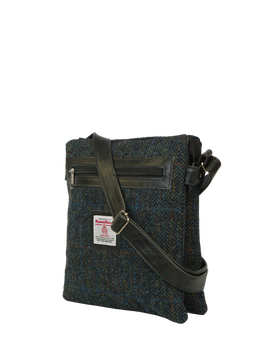 Harris Tweed St Clements Bag - HB80 (Black Leather)