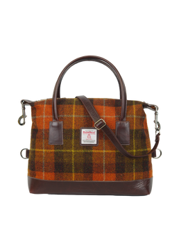Harris Tweed St Kilda Bag A0258 (Brown Leather)